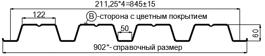 Фото: Профнастил Н60 х 845 - B (PURMAN-20-5005-0.5) в Бронницах