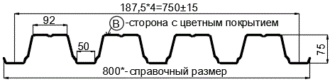 Фото: Профнастил Н75 х 750 - B (ПЭ-01-9003-0.7) в Бронницах