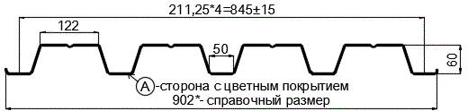 Фото: Профнастил Н60 х 845 - B (PURMAN-20-Citrine-0.5) в Бронницах