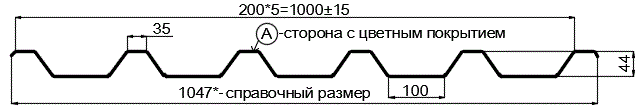 Фото: Профнастил С44 х 1000 - A (ПЭ-01-1014-0.45) в Бронницах