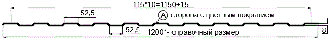 Фото: Профнастил С8 х 1150 - A (ПЭ-01-8017-0.65) в Бронницах