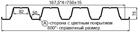 Фото: Профнастил Н75 х 750 - A (ПЭ-01-8017-0.7) в Бронницах