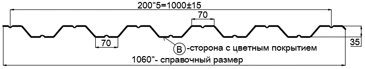 Фото: Профнастил НС35 х 1000 - B (PURETAN-20-RR23-0.5) в Бронницах