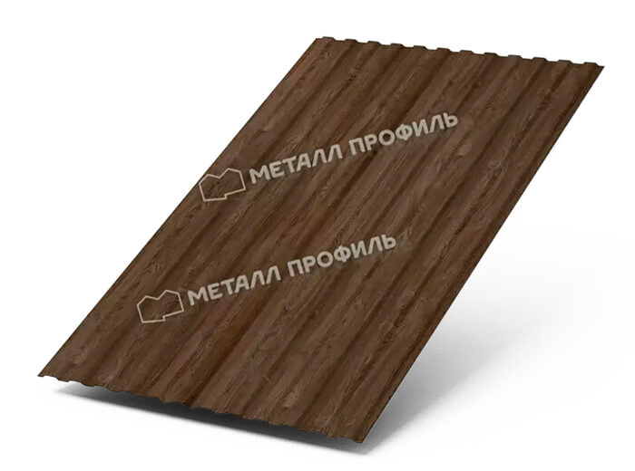 Фото: Профнастил МП10 х 1100 - B (ECOSTEEL_MA_Д-01-МореныйДуб-0.5) в Бронницах