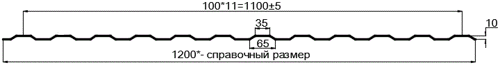 Фото: Профнастил оцинкованный МП10 х 1100 (ОЦ-01-БЦ-СТ) в Бронницах