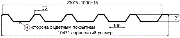 Фото: Профнастил С44 х 1000 - B (VikingMP-01-7016-0.45) в Бронницах