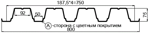 Фото: Профнастил Н75 х 750 - A (ПЭ-01-1015-0.7) в Бронницах