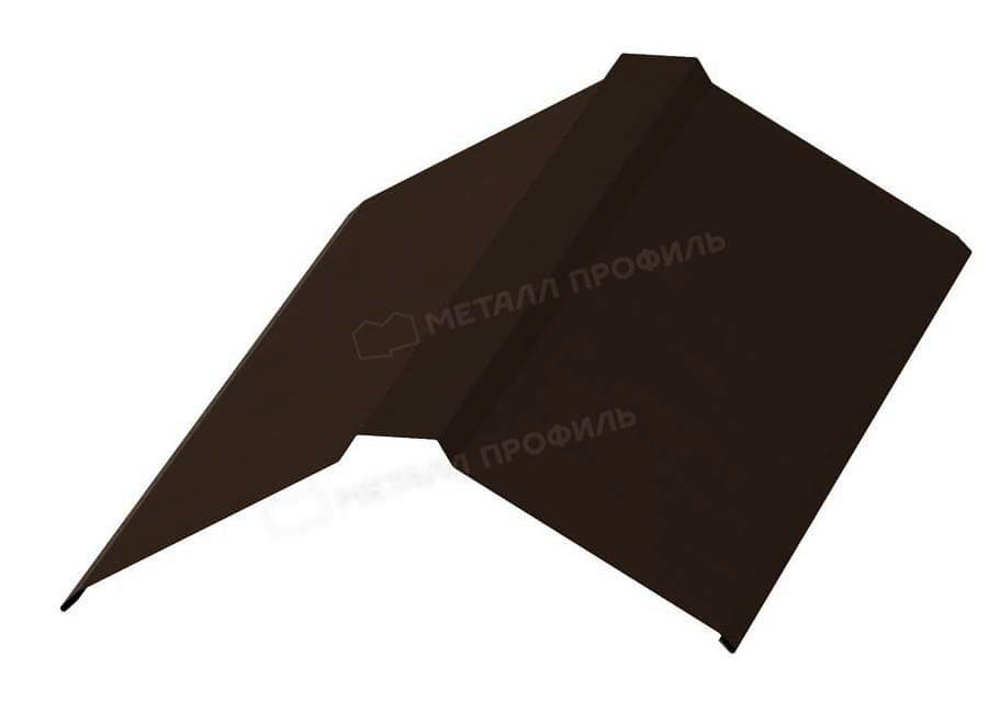 Планка конька плоского 120х120х2000 (VALORI-20-DarkBrown-0.5)