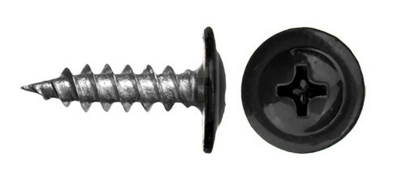 Саморез 4,2х16 RAL 9005 (черный) острый с прессшайбой