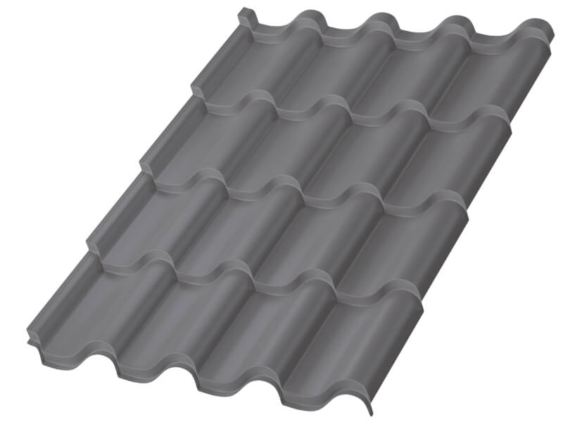 Металлочерепица МП Монтерроса-S (VALORI-20-Grey-0.5)