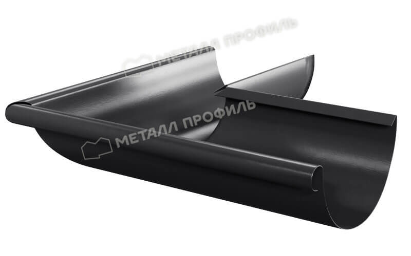 Угол желоба наружный D125х90 градусов GS lite (ПЭД-01-9005\9005-0.6)