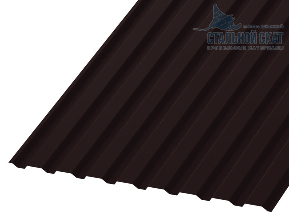 Профнастил МП20 х 1100 - A (VALORI-20-DarkBrown-0.5)
