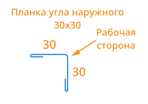 Планка угла наружного 30х30х3000 (VikingMP E-20-7016-0.5)