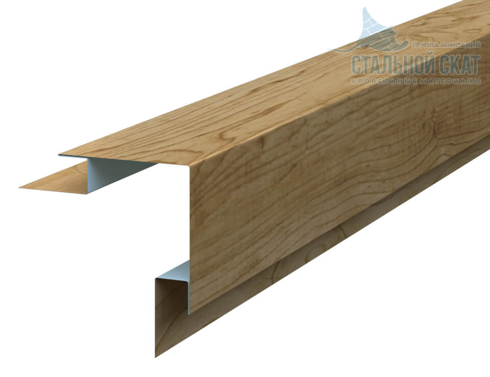 Планка угла наружного сложного 75х75х3000 (ECOSTEEL_MA-01-Сосна-0.5)